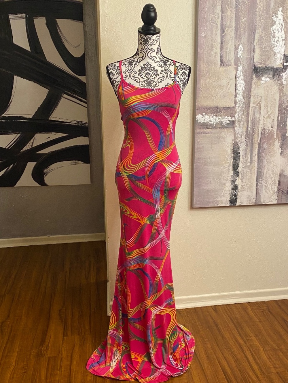 Ladies Pink Maxi Dress